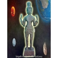 ราคา พระนารายณ์ สี่กร ฐาน 2 นิ้ว สูง 10 นิ้ว เนื้อสำริดสภาพเก่า
