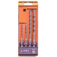 ราคา APEX ดอกสว่านโรตารี่ SDS เจาะคอนกรีต 4ตัวชุด 5-10mm No.SDS304 (122)