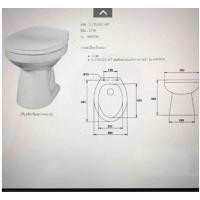 ราคา s-2701/10501/10502โถส้วมแบบนั่งราบพร้อมฝา สีขาว (2351465640)
