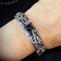 ราคา กำไรข้อมือเงินแท้ ลายมังกรฝังนิล Sterling Silver 925 NSBL2470 (2470)