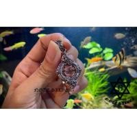 ราคา จี้เงินแท้พญานาค บ่วงนาคบาศก์ ฝังหินไหมดำ หรือแก้วขนเหล็ก หินหมุนได้ Sterling Silver 925 NSPD2796 (2796)