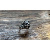 ราคา แหวนเงินแท้ ลายสิงโตคาบนิล Sterling Silver 925 NSRG2467 (2467)