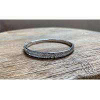 ราคา กำไลข้อมือชุบทองคำขาวฝังเพชร Cz พรีเมี่ยม Sterling Silver 925 NSWB1552 (1552)