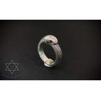 ราคา แหวนเงินแท้ ลายงูกินหาง ดวงตาฝังพลอย (รุ่นเล็ก 5mm) Sterling Silver 925 NSRG2708 (2708)