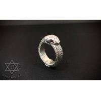 ราคา แหวนเงินแท้ ลายงูกินหาง ดวงตาฝังพลอย (รุ่นใหญ่ 8mm) Sterling Silver 925 NSRG2709 (2709)