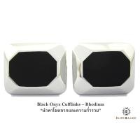 ราคา Black Onyx Sterling Silver Cufflinks สี Rhodium รุ่น Modern (116)