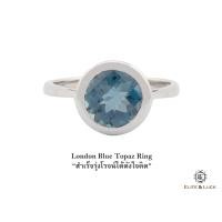 ราคา แหวน London Blue Topaz Sterling Silver สี Rhodium รุ่น Dashing Size 52 (506)