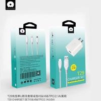 ราคา WUW รุ่น T29 สายชาร์จ พร้อม หัวชาร์จ ชุดชาร์จ 2.4A Type C / Micro Usb / Lightning โทรศัพท์ IOS Android (9700312845)