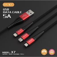 ราคา สายชาร์จ OUKU X7 5A DATA CABLE สายถัก ใช้สำหรับ Micro USB / iPhone Lighting /Type - C ชาร์จเร็วมาก สายไม่ขาดง่าย 1 เมตร (8768780380)