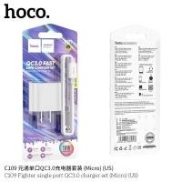 ราคา ชุดชาร์จ Hoco C109 QC3.0 18W ชาร์จเร็ว Charger หัวชาร์จ + สายชาร์จ สำหรับ Micro / Type C ของแท้100% (23479076075)