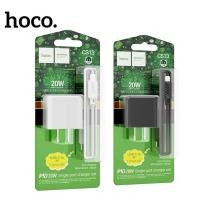 ราคา หัวชาร์จ + สายชาร์จ hoco. CS13 hoco. premium 20W USB-C to USB-C arging Fast PD 20W Single port charger set cha (23179080057)