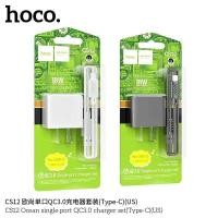 ราคา ชุดชาร์จ Hoco CS12 หัวชาร์จ USB หัวชาร์จพร้อม สาย Micro / หัวชาร์จพร้อมสาย Type_C. 18W ชาร์จเร็ว ชาร์จไว (14798092117)
