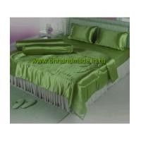 ราคา ผ้าปูที่นอนผ้าซาตินแท้ 550 เส้น ขนาด 5 ฟุต 3 ชิ้น สีเขียวมะนาว (2791259)