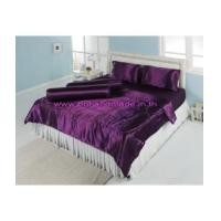 ราคา ผ้าปูที่นอนผ้าซาตินแท้ 550 เส้น ขนาด 5 ฟุต สีม่วงเปลือกมังคุด (2791255)