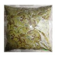 ราคา หมอนอิงผ้าไหมแท้ 2 เส้น ขนาด 18 นิ้ว x 18 นิ้ว (พื้นสีเขียวอ่อน ลายดอกไม้น้ำตาลเส้นสีขาว) (2773505)