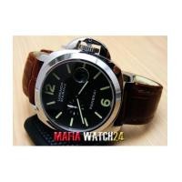 ราคา M0203 นาฬิกา Panerai Luminor Marina Lady Boy Size 40 mm. Automatic สายน้ำตาลหน้าดำ PAM 048 Mirror (4363933)