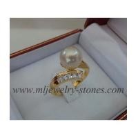 ราคา แหวนไข่มุกประดับเพชรแท้ 0.15 cts.(งานสั่งทำ) (6865023)