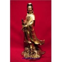 ราคา พระแม่กวนอิม ยืนประทับบนปลามังกร วัดโพธิ์แมน สูง 16 นิ้ว เนื้อโลหะผสม ปิดทอง (4837608)