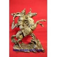 ราคา เทพเจ้ากวนอู ขี่ม้าศึก รุ่นชนะศึก เนื้อสัตตะโลหะ ฐานกว้าง 12 นิ้ว สวย (4823411)