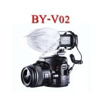 ราคา BY-V02 Boya stereo Microphone For DSLR Camera DV Camcorder ไมค์หัวกล้องสำหรับกล้องDSLR (6705105)
