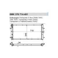 ราคา หม้อน้ำรถยนต์ โฟล์ค ตู้ คาราเวล VOLKSWAGEN, CARAVELLE BEHR แท้ (6283083)
