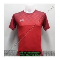 ราคา เสื้อกีฬา วอริค warrix รหัส wa-fba573 (สีแดง rr) พิมพ์ลาย ตัดต่อ (7394951)