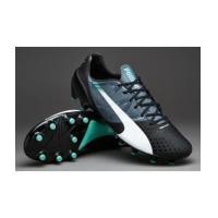 ราคา Puma evoSPEED 1.3 FG 2015 - Black/White/Turbulence/Pool Green (6331437)