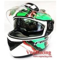 ราคา หมวกกันน็อค REAL BRAVO ปี 2017 แว่น 2 ชั้น ลาย ELECTRO ขาวแดงเขียว (6950178)