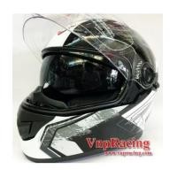 ราคา หมวกกันน็อค Rider รุ่น Viper แว่น 2 ชั้น ปี2016 สีเทาดำลาย 2 (6631317)