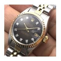 ราคา ROLEX Oyster Datejust 69173 Lady Size 26 mm. (หน้าปัดช็อคโกแลตประดับหลักเวลาฝังเพชร) (7467510)