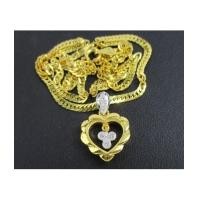 ราคา สร้อยคอ ทองอิตาลี14K + จี้ หัวใจ ฝังเพชร ตุ้งติ้ง เพชร 5 เม็ด 0.15 กะรัต งานสวย น่ารักมาก นน. 7.75 g (7504935)