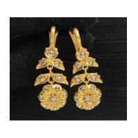 ราคา ต่างหู เพชรซีก กระจุกดอกไม้ ตุ้งติ้ง ทอง14K งานเก่า หลุดจำนำ สวยมาก นน. 5.50 g (7502098)