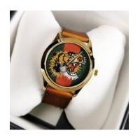 ราคา GUCCI WATCH Marche Des Merveilles Green and Red Web Nylon Dial Unisex Watch YA126497 แท้ (7399722)