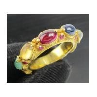 ราคา แหวน พิรอด นพเก้า ฝังทับทิม รอบวง ทอง90 งานโบราณ สวยมาก Size 51.5 นน. 8.28 g (7501720)