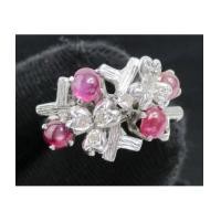 ราคา แหวน ทับทิม หลังเบี้ย 4 เม็ด ฝังเพชรกุหลาบ 7 เม็ด 0.15 กะรัต งานทองขาวโบราณ(ปาหะ) นน. 5.30 g (7501715)