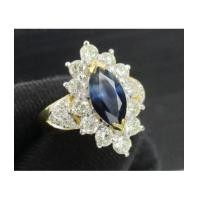 ราคา แหวน ไพลิน ทรงมาคีย์ ล้อมเพชร 12/0.96 ct ฝังเพชรข้าง 12/0.12 ct ทอง90 งานสวยมาก นน. 5.92 g (7500740)