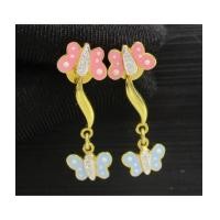 ราคา ต่างหู ทองลงยา ผีเสื้อ ตุ้งติ้ง ฝังเพชร 12 เม็ด 0.10 กะรัต ทอง90 งานสวย น่ารักมาก นน. 5.32 g (7499505)