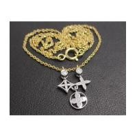 ราคา สร้อยคอ ทองอิตาลี18K + จี้ LV ฝังเพชร 5 เม็ด 0.08 กะรัต งานสวย น่ารักมาก นน. 2.56 g (7499413)