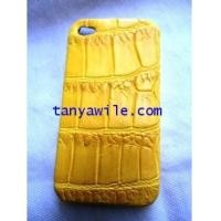 ราคา I phone 4 cover in bright yellow crocodile leather (3923679)