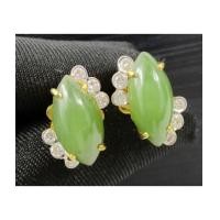 ราคา ต่างหู หยก ทรงมาคีย์ ฝังเพชร 12 เม็ด 0.36 กะรัต ทอง90 เพชรขาว พลอยสวย นน. 9.78 g (7390957)