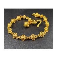 ราคา สร้อยข้อมือ ทอง100 ลายดอกพิกุล 2 หน้า รอบเส้น ตุ้งติ้ง ทองเก่า งานโบราณ หายาก นน. 14.96 g (7388252)