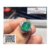 ราคา แหวนมรกตโคลัมเบีย ประดับเพชรแท้เบลเยี่ยม (7376391)