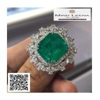 ราคา แหวนมรกตโคลัมเบีย ประดับเพชรแท้เบลเยี่ยม (7376291)