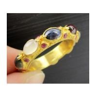 ราคา แหวน พิรอด นพเก้า ฝังทับทิม รอบวง ทอง90 งานโบราณ สวยมาก Size 59 นน. 6.98 g (7373545)