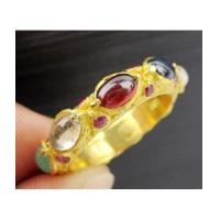 ราคา แหวน พิรอด นพเก้า ฝังทับทิม รอบวง ทอง90 งานโบราณ สวยมาก Size 57 นน. 6.71 g (7373542)