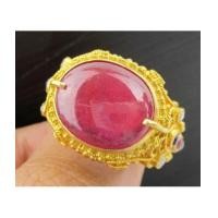 ราคา แหวน ทับทิม หลังเบี้ย ฝังพลอย 3 สี เพชรซีกลูกโลก ทอง95 งานเก่า ทองโบราณ นน. 15.88 g (7340841)