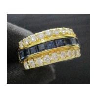 ราคา แหวน ไพลิน Princess ฝังเพชร 2 แถว 22 เม็ด 0.66 กะรัต ทอง18K งานสวยมาก นน. 7.47 g (7333715)