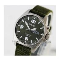 ราคา นาฬิกา SEIKO Kinetic Millitary SMY141P1 สายผ้าเขียว (6098419)