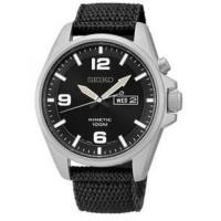ราคา Seiko Kinetic SMY143P1 Black Dial Black Canvas Men\'s Watch (6094751)