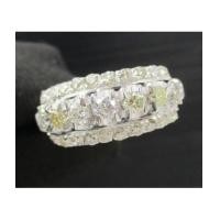 ราคา แหวน เพชรแถวชู 5/0.36 ct ฝังเพชรกุหลาบ 24/0.24 ct งานทองขาวโบราณ(ปาหะ) นน. 4.29 g (7307602)